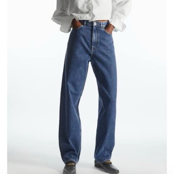 COS Denim - Cos tapered leg high rise ankle lengths blue jeans